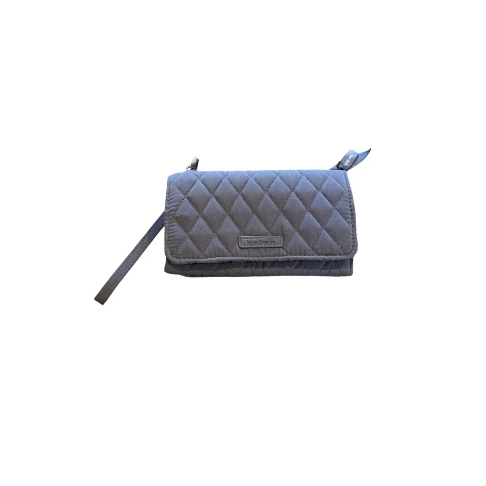 Vera‎ Bradley Performance Twill RFID All In Wristlet Gray Quilted